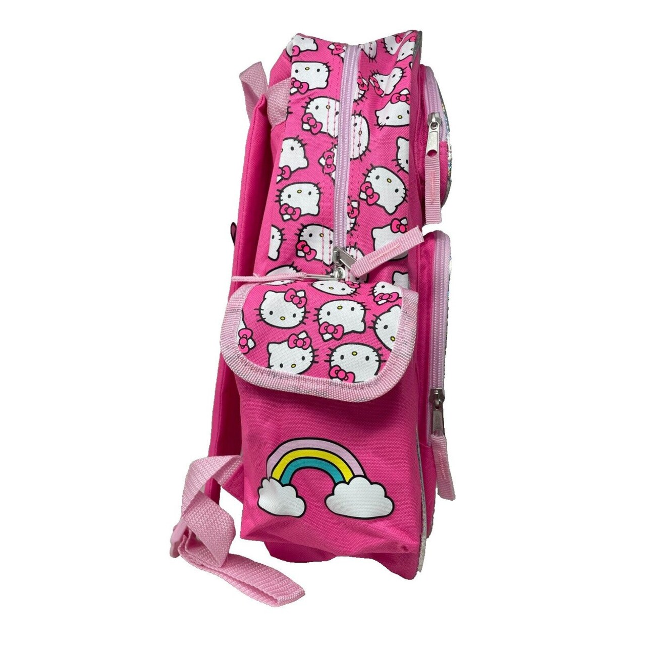 Hello Kitty Small Backpack 12 Inch Shiny Pink Kids Bag Cute School Travel